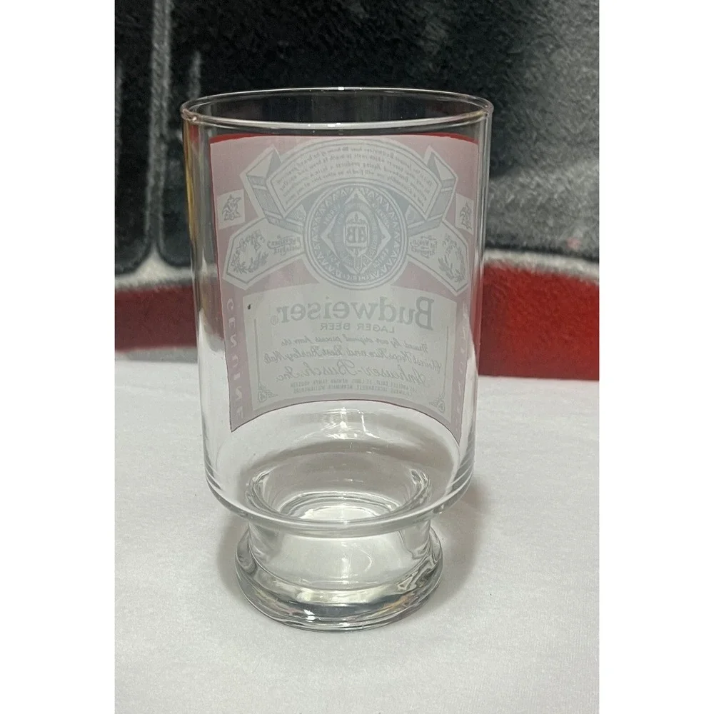 Vintage Budweiser Beer Glass Cup Mug Footed 32oz Pedestal Anheuser Busch Bar Top